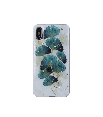 Gold Glam dėklas for iPhone X / XS leaves