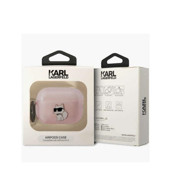 Karl Lagerfeld dėklas for AirPods Pro 2 KLAP2HNCHTCP pink TPU NFT Choupette