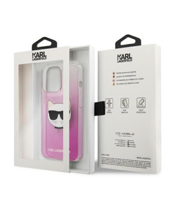 Karl Lagerfeld dėklas for iPhone 13 / 13 Pro 6,1 KLHCP13LCTRP harddėklas pink Choupette Head