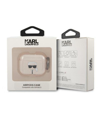 Karl Lagerfeld dėklas for AirPods 3 KLA3UKHGD gold Glitter Karl's Head