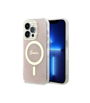 Guess dėklas for iPhone 14 Pro 6,1 GUHMP14LH4STP pink harddėklas Magsafe IML 4G