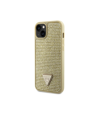 Guess dėklas for iPhone 14 Plus 6,7 GUHCP14MHDGTPD gold harddėklas Rhinestone Triangle