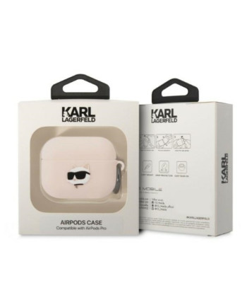 Karl Lagerfeld dėklas "Airpods Pro" KLAPRUNCHP rožinis 3D silikoninis NFT Karl