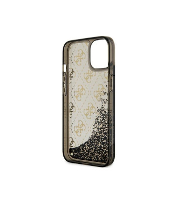 Guess dėklas iPhone 14 6,1 GUHCP14SLC4PSGK black harddėklas Liquid Glitter 4G Translucent