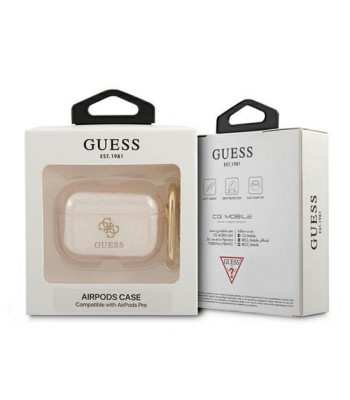 Guess dėklas "AirPods Pro" GUAPUCG4GD aukso spalvos Glitter Collection