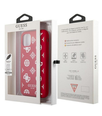 Guess dėklas iPhone 12 Pro Max 6,7 GUHCP12LLSPEWRE raudonas kietasis dėklas Peony Collection