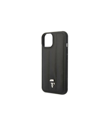 Karl Lagefeld dėklas iPhone 14 6,1 KLHCP14SPSQPK black harddėklas Puffy Ikonik Pin