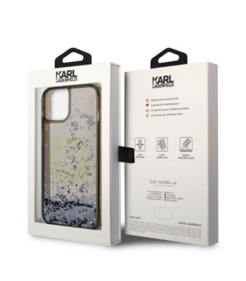 Karl Lagerfeld dėklas iPhone 14 6,1 KLHCP14SLCRSGRK black harddėklas Liquid Glitter RSG