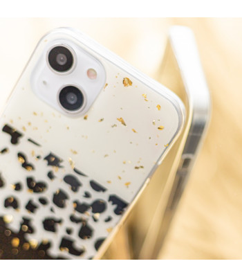 Auksinis "Gold Glam" dėklas, skirtas Samsung Galaxy A22 5G leopard print 2