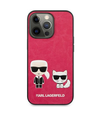 Karl Lagerfeld dėklas iPhone 13 Pro Max 6,7 KLHCP13XPCUSKCP fushia spalvos kietasis dėklas Iconic Karl - Choupette