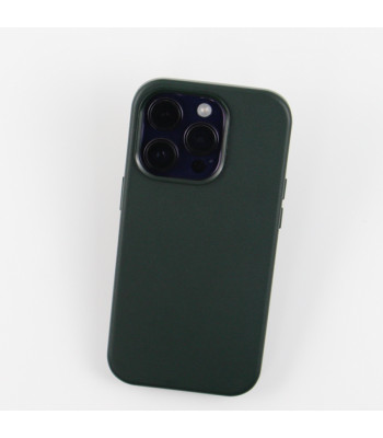 Mag Leather dėklas for do iPhone 13 6,1 dark green