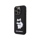 Karl Lagerfeld dėklas for iPhone 14 Pro Max 6,7 KLHCP14X3DRKHNK black harddėklas Rubber Choupette 3D