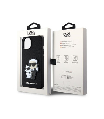 Karl Lagerfeld dėklas for iPhone 14 Plus 6,7 KLHCP14MSANKCPK black harddėklas Saffiano Karl - Choupette