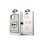 Karl Lagerfeld dėklas for iPhone 14 6,1 KLHCP14SG2CPS silver harddėklas Glitter Choupette Patch