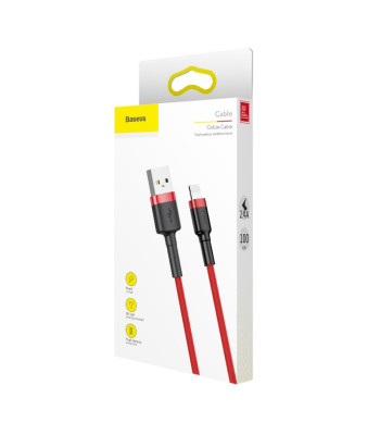 "Baseus" kabelis "Cafule USB - Lightning" 1,0 m 2,4 A raudonas