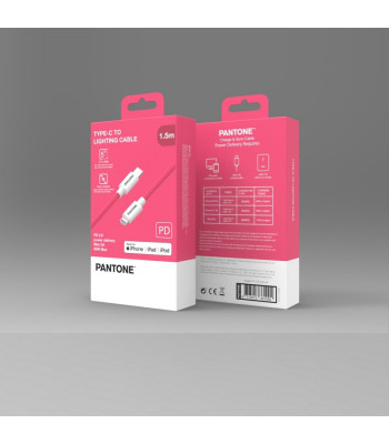 PANTONE MFi kabelis Lightning - USB-C 1,5 m PT-CTL002-5 Pink 184C