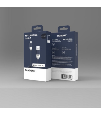 PANTONE MFi kabelis USB - Lightning 1,5 m 2,4A PT-LCS001-5 Navy 2380C