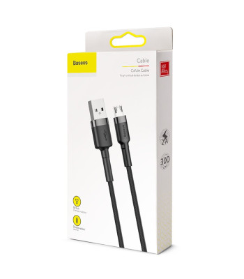 Baseus kabelis Cafule USB - micro USB 3,0m 2A pilkai juodas