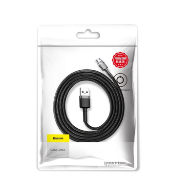 Baseus kabelis Cafule USB - micro USB 1,0m 2,4A pilkai juodas