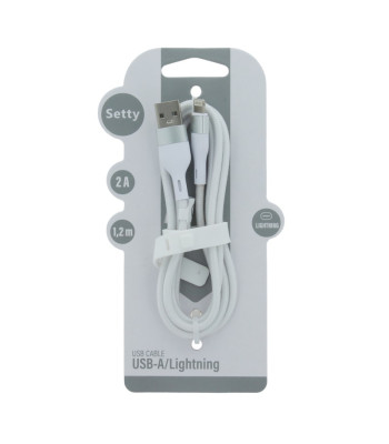 "Setty" USB - "Lightning" kabelis 1,2 m 2A KNA-L-1.220 baltas