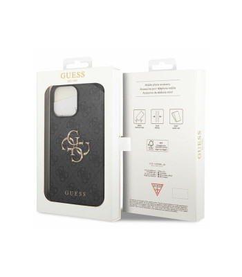 Guess dėklas iPhone 15 Pro 6,1 GUHCP15L4GMGGR pilkas kietasis dėklas 4G Big Metal Logo