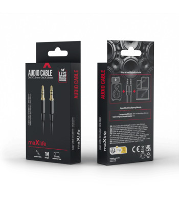 "Maxlife" garso kabelis lizdas 3,5 mm - lizdas 3,5 mm 1 m juodas