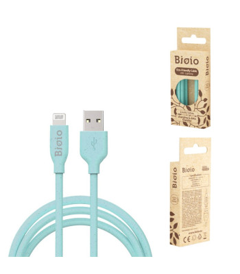 "Bioio" kabelis USB - "Lightning" 1,0 m 2,4A mėlynas