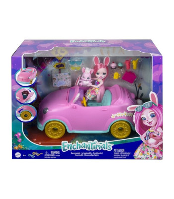 Enchantimals Bunny automobilinė lėlė Bree Bunny Mobilūs aksesuarai automobilis ZA5468