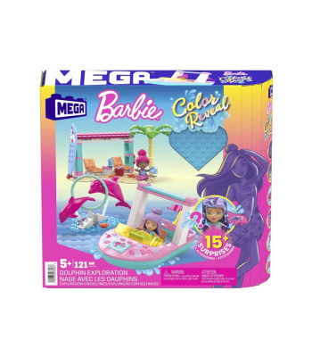 121 dalių MEGA Barbie Color Reveal kaladėlės Adventure with delfins za5425