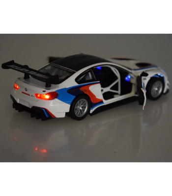 Metalinio automobilio sportinio modelio BMW M6 GT3 mastelio 1:32 šviesos garsas ZA4613