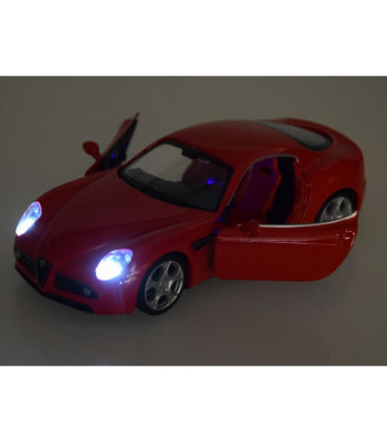 Automobilio metalinis modelis Alfa Romeo 8C Competizione mastelio 1:32 žibintai ZA4607