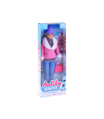 Anlily Fashionable Doll žieminiais drabužiais + rankinė ZA4302