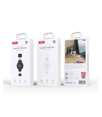 „XO Wireless Induktyvaus laikrodžio įkroviklis“ Qi CX026 USB+USB-C 2,5W balta