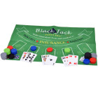 Kortų žaidimo „2in1“ pokerio ir „BlackJack“ žetonų rinkinys + kortos + lenta GR0706